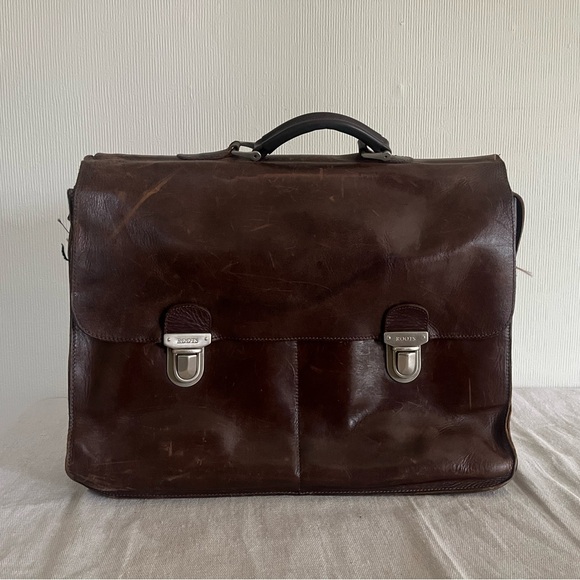 Vintage Roots Leather Chestnut Laptop Brief Bag - Picture 1 of 10